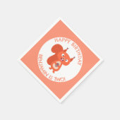 Niedliches Rotes Eichhörnchen personalisiert Carto Serviette (Ecke)