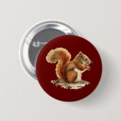Niedliches Rotes Eichhörnchen Wasserfarbe Tierart Button (Vorne & Hinten)