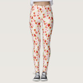 Niedliches Rotes Erdbeeren Fruchtmuster Leggings (Vorderseite)