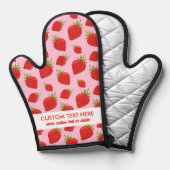 Niedliches rotes Erdbeermuster Hinzufügen eines be Ofenhandschuh (Vorderseite/Rückseite)