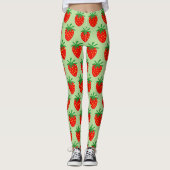 Niedliches rotes Erdbeermuster - kundenspezifische Leggings (Vorderseite)