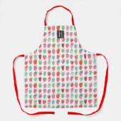 Niedliches rotes Erdbeermuster Schürze (Vorderseite)