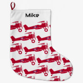 Niedliches rotes Flugzeug für Junge, KleinAviator  Großer Weihnachtsstrumpf (Vorderseite)