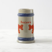 Niedliches rotes Flugzeug mit Cartoon Bierglas (Mittel)