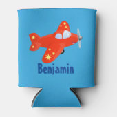 Niedliches rotes Flugzeug mit Cartoon Dosenkühler (Vorderseite)