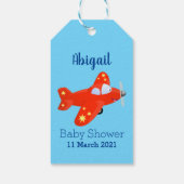 Niedliches rotes Flugzeug mit Cartoon Geschenkanhänger (Rückseite)