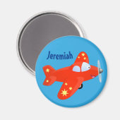 niedliches rotes Flugzeug mit Cartoon Magnet (Vorderseite/Rückseite)