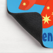 Niedliches rotes Flugzeug mit Cartoon Mousepad (Ecke)