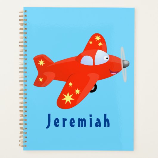 Niedliches rotes Flugzeug mit Cartoon Planer (Vorderseite)