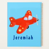 Niedliches rotes Flugzeug mit Cartoon Planer (Rückseite)