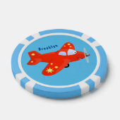 Niedliches rotes Flugzeug mit Cartoon Pokerchips (Einzeln)