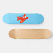 Niedliches rotes Flugzeug mit Cartoon Skateboard (Horizontal)