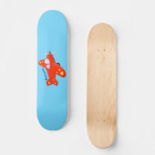 Niedliches rotes Flugzeug mit Cartoon Skateboard (Vorderseite)