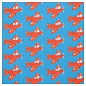 Niedliches rotes Flugzeug mit Cartoon Stoff (Muster)