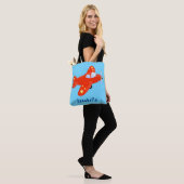 Niedliches rotes Flugzeug mit Cartoon Tasche (Am Model)