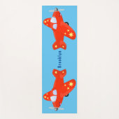 Niedliches rotes Flugzeug mit Cartoon Yogamatte (Vorderseite)