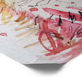 Niedliches rotes Fox Aquarellfarben-Poster Poster (Ecke)