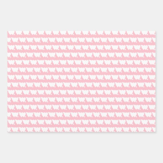 Niedliches rotes Fuchsienrosa Geschenkpapier Set (Vorderseite 3)