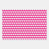 Niedliches rotes Fuchsienrosa Geschenkpapier Set (Vorderseite 2)