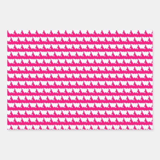 Niedliches rotes Fuchsienrosa Geschenkpapier Set (Vorderseite 2)