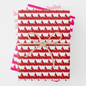 Niedliches rotes Fuchsienrosa Geschenkpapier Set (Beispiel)