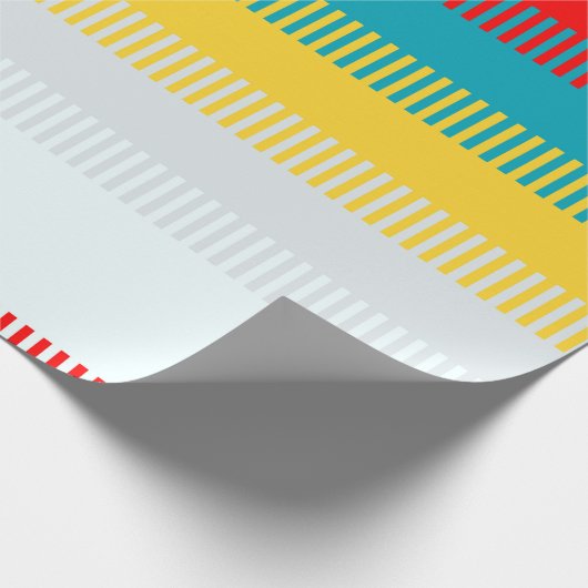 NIEDLICHES rotes, gelbes, Abstraktes Streifenmuste Geschenkpapier (Ecke)