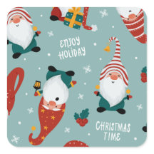 Niedliches Rotes Gelbes Elf Gnome Weihnachtsmuster