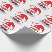 Niedliches Rotes Gnome mit Herz-Wrapping-Papier Geschenkpapier (Ecke)