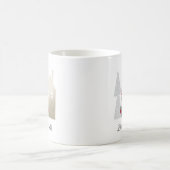 Niedliches Rotes Gnome und Dorfhaus | Name Weihnac Kaffeetasse (Mittel)