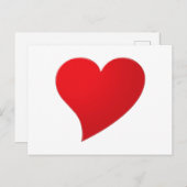Niedliches rotes Großherz minimalistisch Modernes Postkarte (Vorne/Hinten)