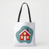 Niedliches rotes Haus Tasche (Vorderseite)
