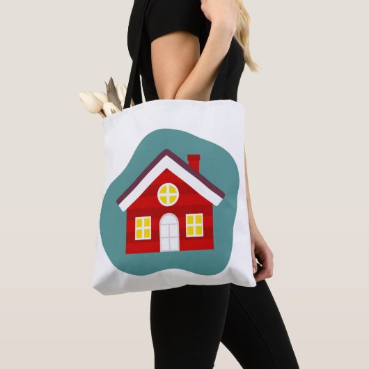 Niedliches rotes Haus Tasche (Von Nahem)