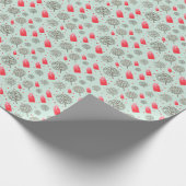Niedliches rotes Hausmuster Meeresgrün oder benutz Geschenkpapier (Ecke)