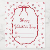 Niedliches Rotes Herz & Bauch - individueller Vale Weinetikett (Einzelnes Label)