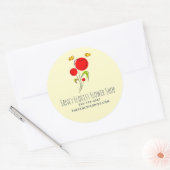 Niedliches Rotes Herz Blume Illustration Business Runder Aufkleber (Umschlag)