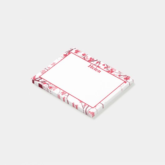 Niedliches Rotes Herz Classic Post-it Klebezettel (angewinkelt)