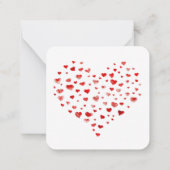 Niedliches Rotes Herz Frohes Valentinstag Mitteilungskarte (Rückseite)