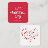 Niedliches Rotes Herz Frohes Valentinstag Mitteilungskarte (Vorne/Hinten)