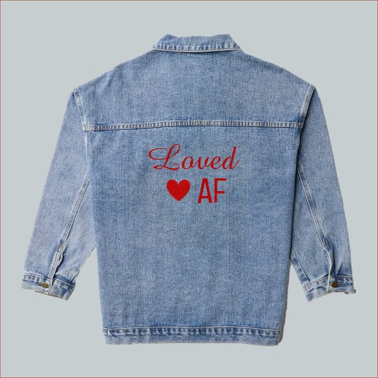 Niedliches Rotes Herz Love AF Jeansjacke
