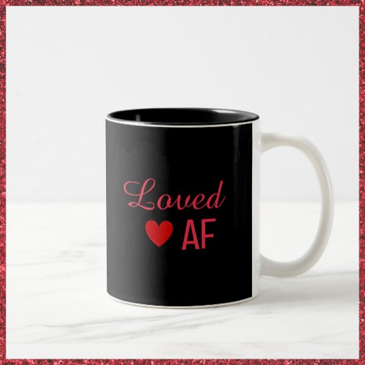 Niedliches Rotes Herz Love AF Zweifarbige Tasse