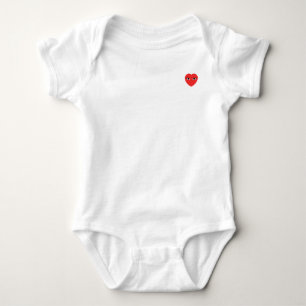 Niedliches Rotes Herz mit Augen auf White Baby Bod Strampler
