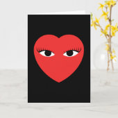 Niedliches Rotes Herz mit Augenkarte Karte (Gelbe Blume)