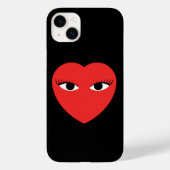 Niedliches Rotes Herz mit Eyes iPhone Case (Rückseite)