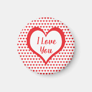 Niedliches Rotes Herz mit Monogramm des Roten und  Magnet