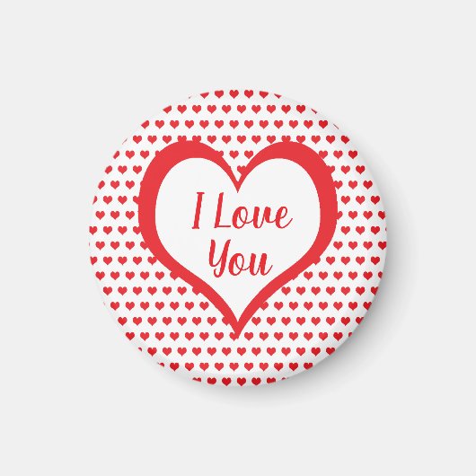 Niedliches Rotes Herz mit Monogramm des Roten und  Magnet (Vorne)