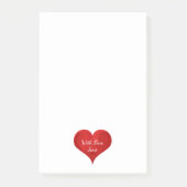 Niedliches rotes Herz mit Post-it Klebezettel (Vorderseite)