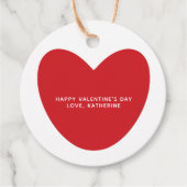 Niedliches rotes Herz personalisiert Valentinstag Geschenkanhänger (Vorderseite)