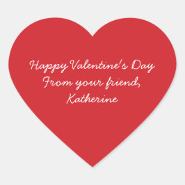 Niedliches rotes Herz Valentinstag Kinder Klassenz Herz-Aufkleber