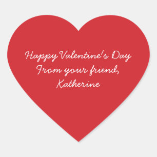 Niedliches rotes Herz Valentinstag Kinder Klassenz Herz-Aufkleber