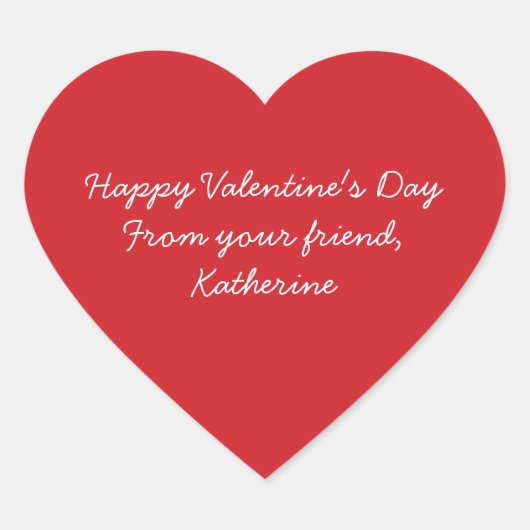 Niedliches rotes Herz Valentinstag Kinder Klassenz Herz-Aufkleber (Vorderseite)